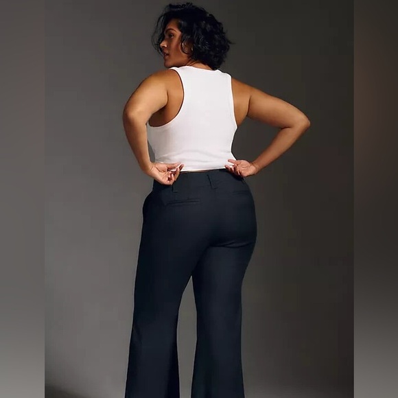 NWT Anthropologie Maeve The Naomi  Wide-Leg Flare Pants Black Size 6 - Picture 6 of 10